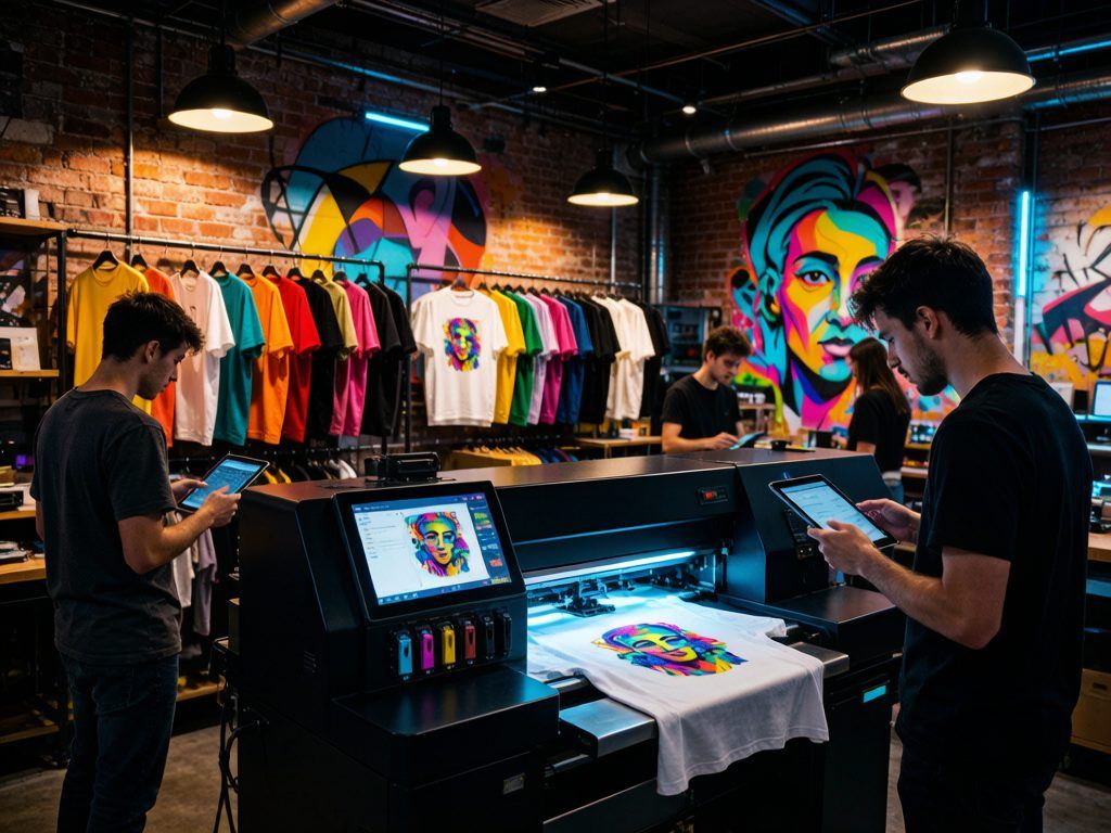T-Shirt Printing Shop Interior